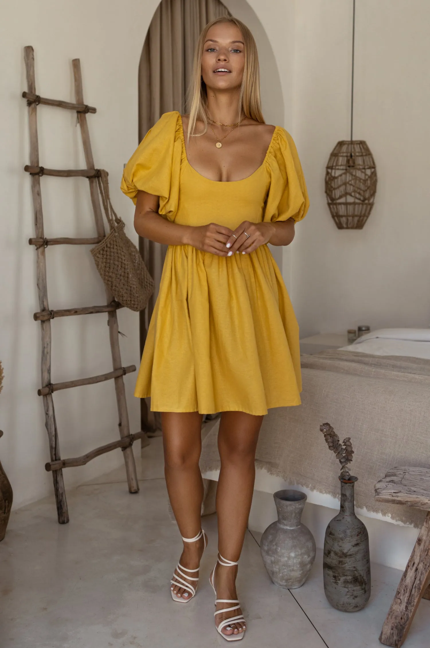 Strawberry Fields Puff Sleeve Mini - Honey Cream sold by Folklore Shop product image thumbnail 3