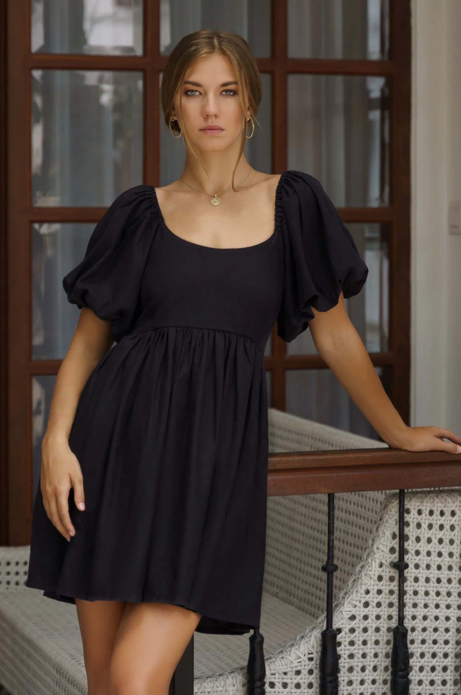 Strawberry Fields Puff Sleeve Mini - Black sold by Folklore Shop product image thumbnail 5