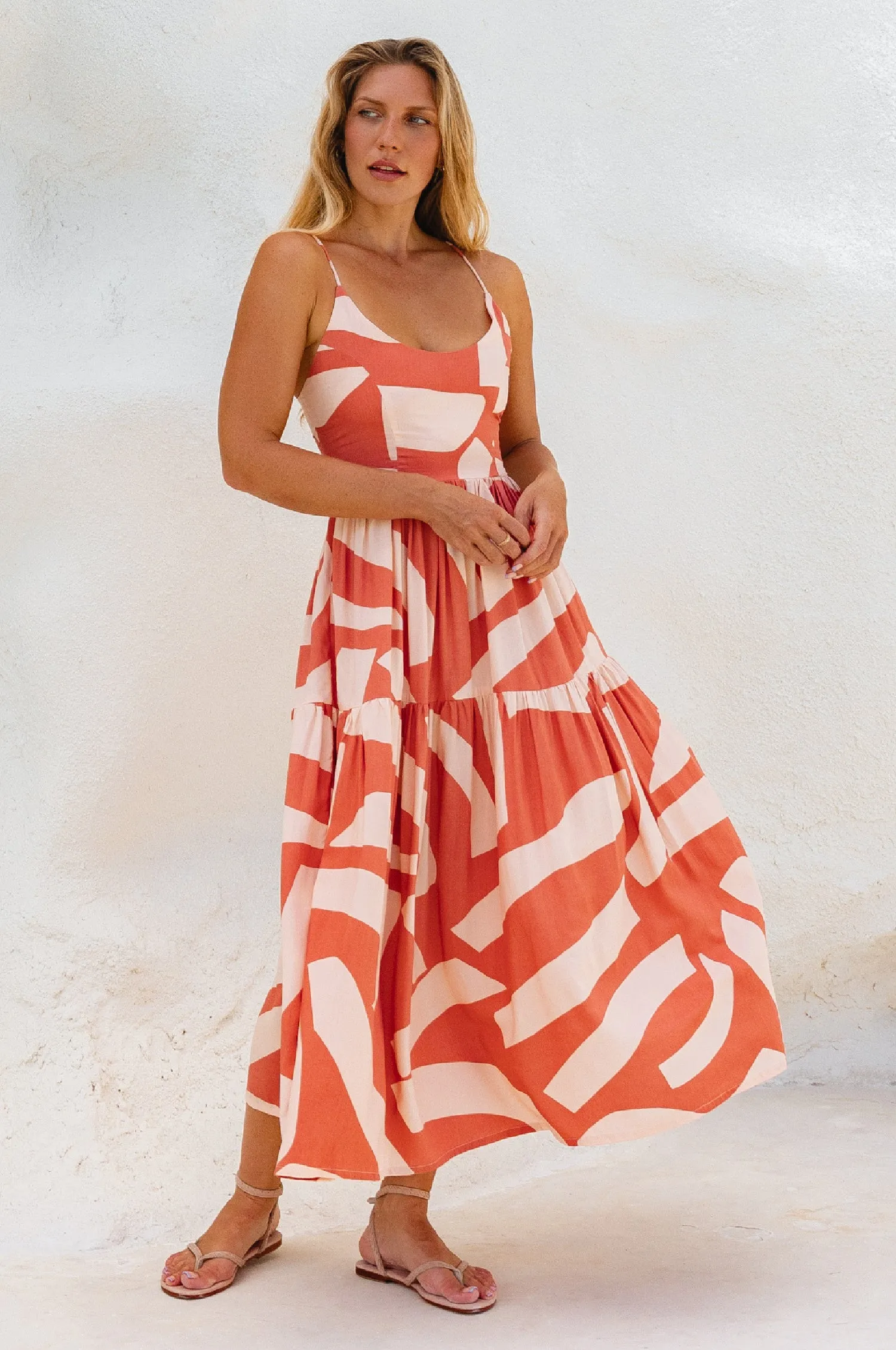 Sea Dreamer Strappy Midi Dress - Mykonos sold by Folklore Shop