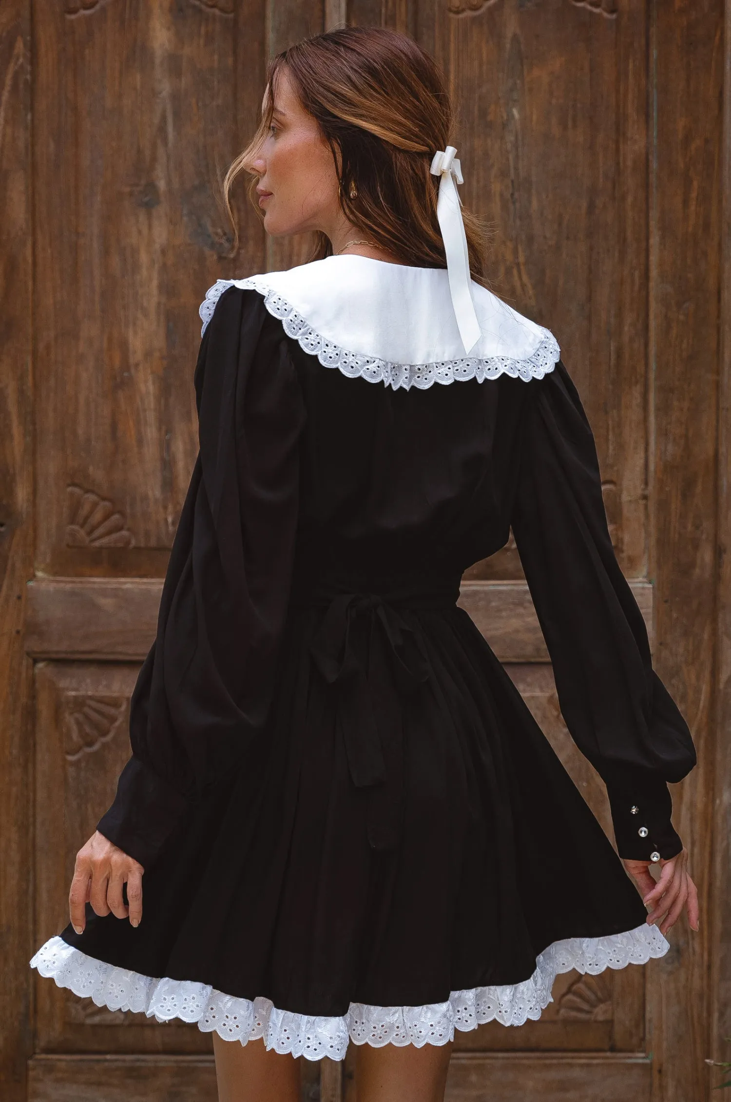 Sasha Long Sleeve Mini Dress - Black sold by Folklore Shop product image thumbnail 4