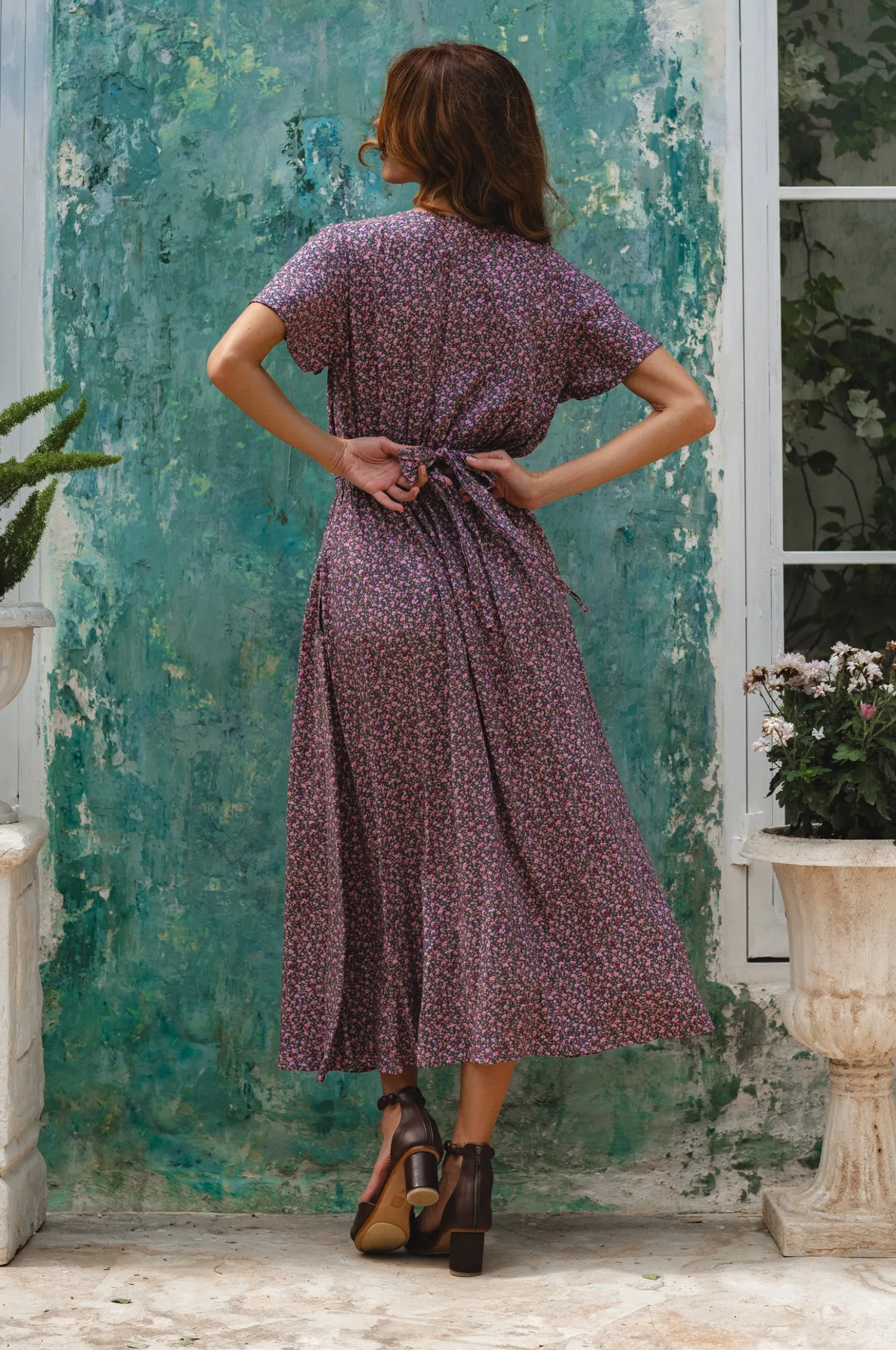 Samara Convertible Midi Dress - Plum Fields sold by Folklore Shop product image thumbnail 4