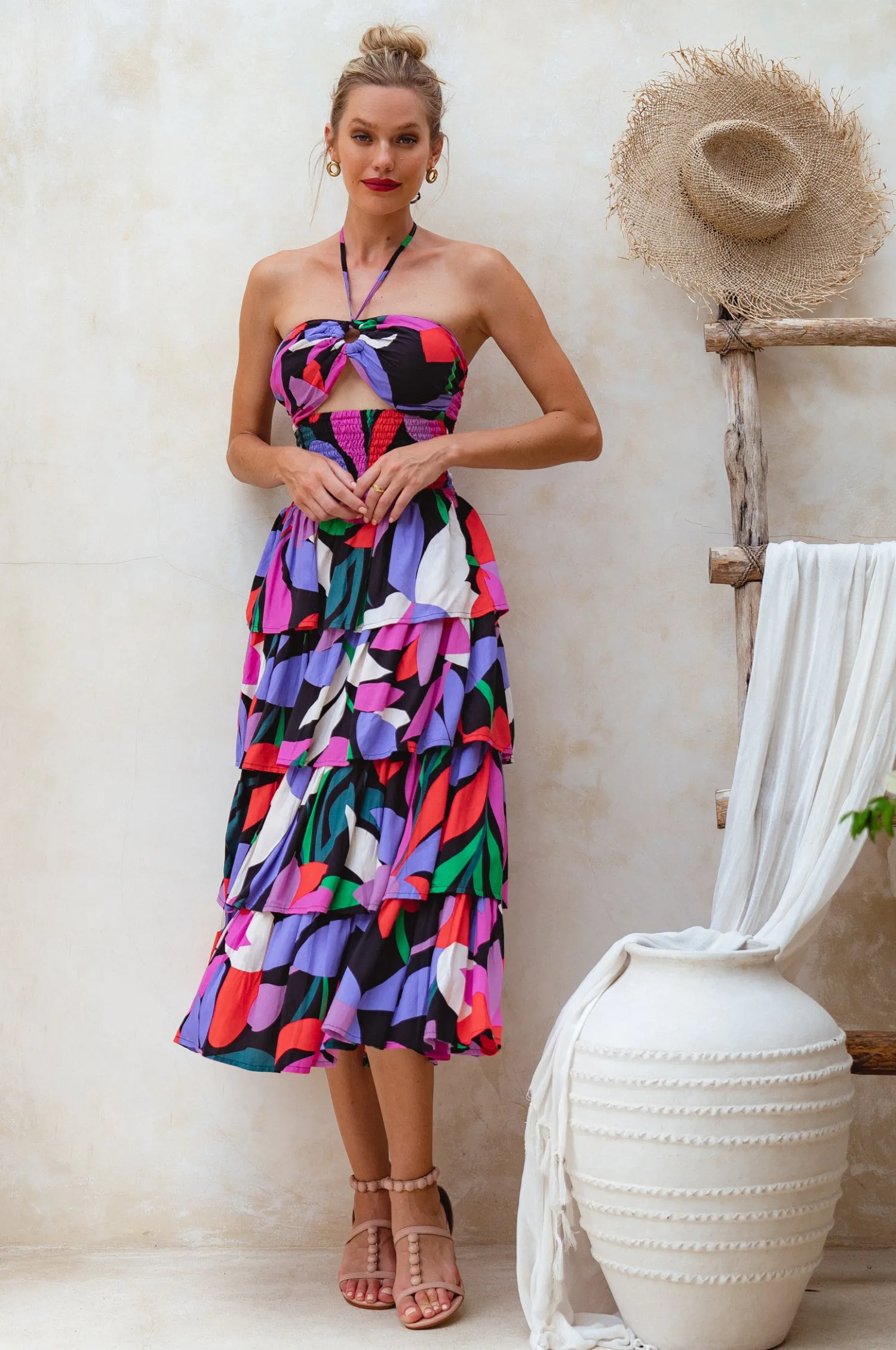 Roxane Halter Neck Midi Dress - Hawaii sold by Folklore Shop product image thumbnail 3