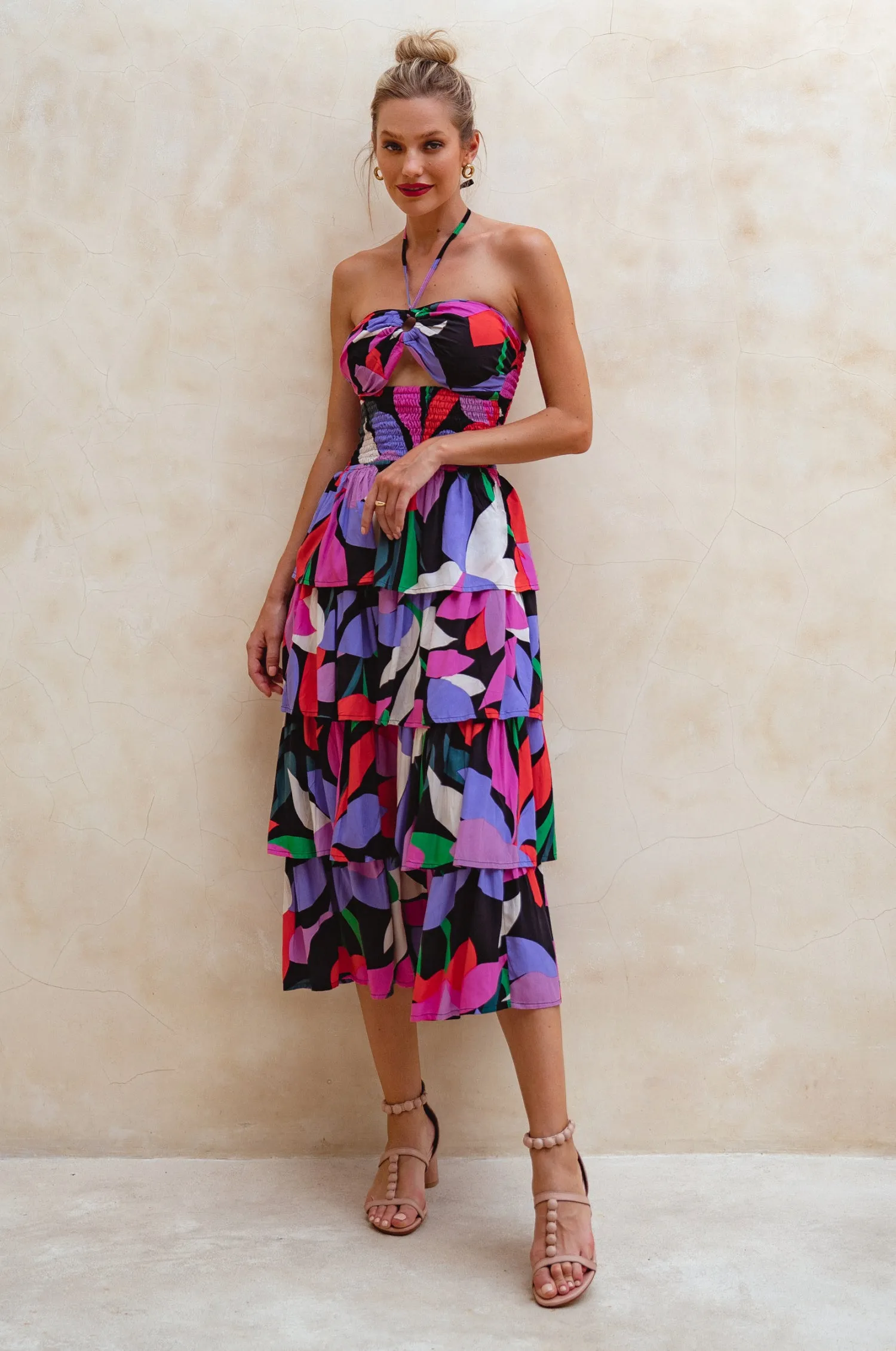 Roxane Halter Neck Midi Dress - Hawaii sold by Folklore Shop