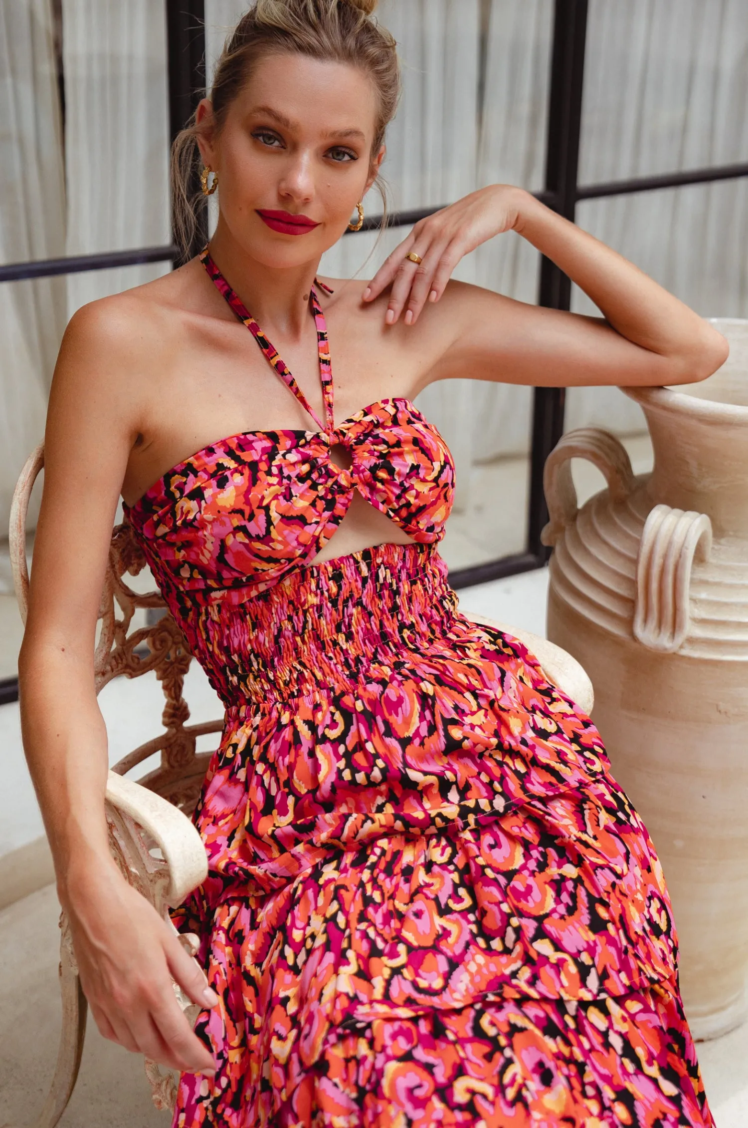 Roxane Halter Neck Midi Dress - Red Sea sold by Folklore Shop product image thumbnail 5