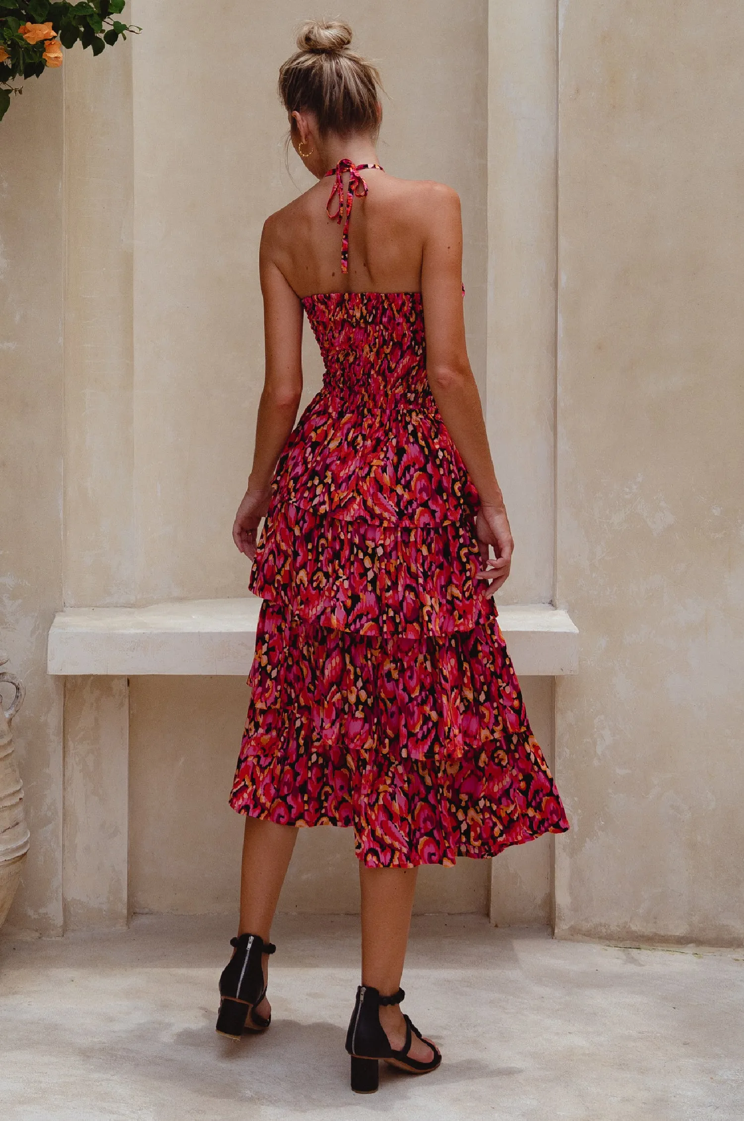 Roxane Halter Neck Midi Dress - Red Sea sold by Folklore Shop product image thumbnail 3