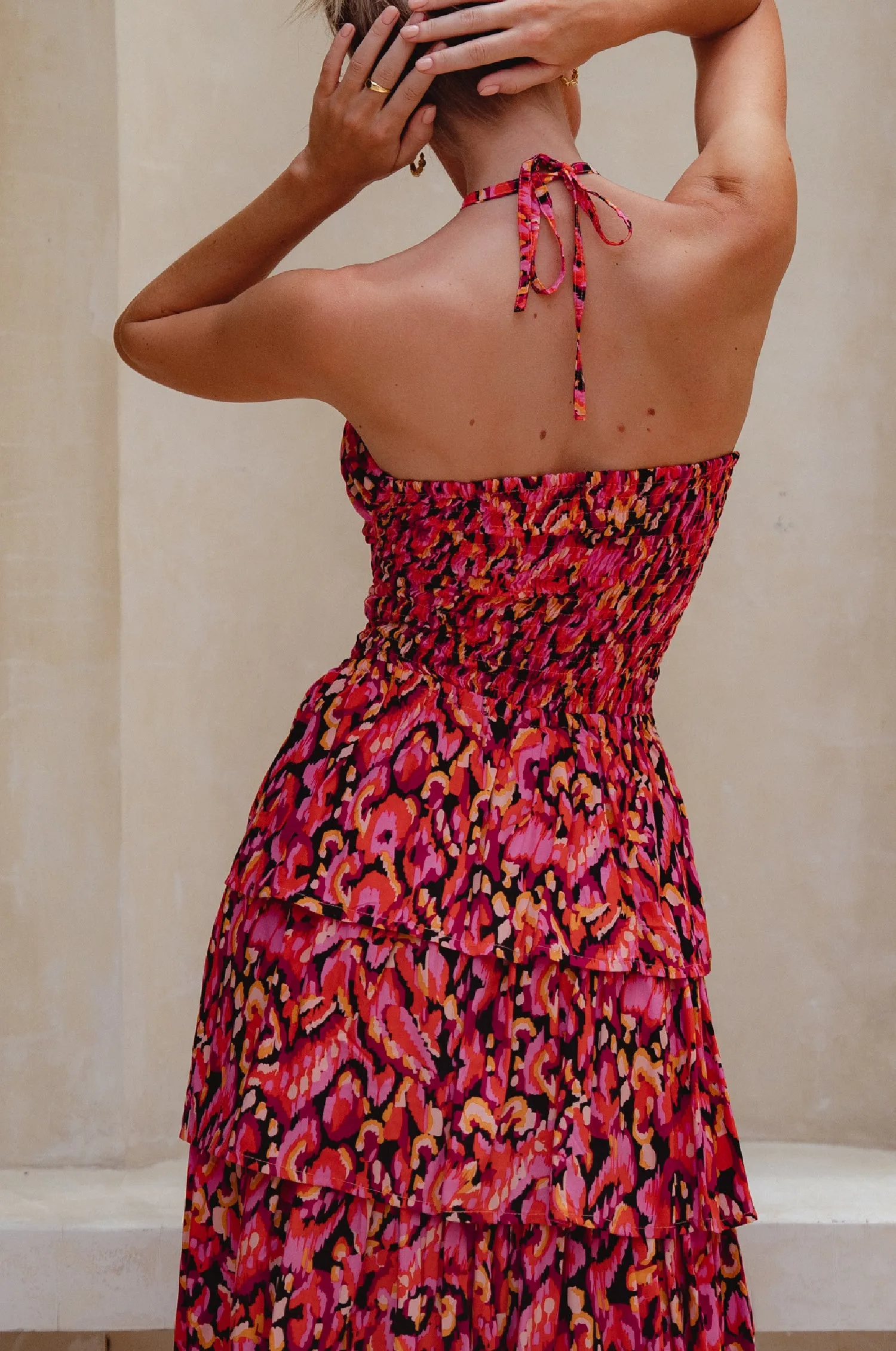 Roxane Halter Neck Midi Dress - Red Sea sold by Folklore Shop product image thumbnail 4