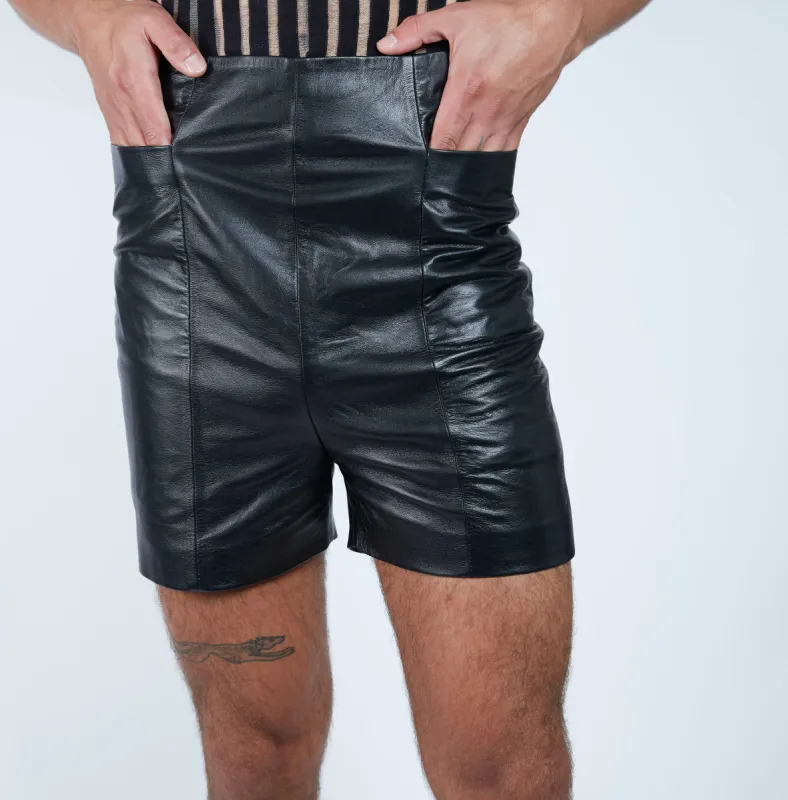 High Waisted  Leather Shorts sold by Folklore Shop