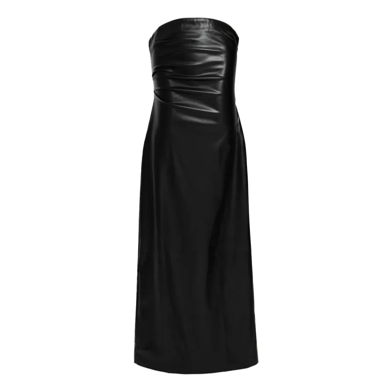 SIENNA BLACK LEATHER TUBE MIDI DRESS sold by Folklore Shop