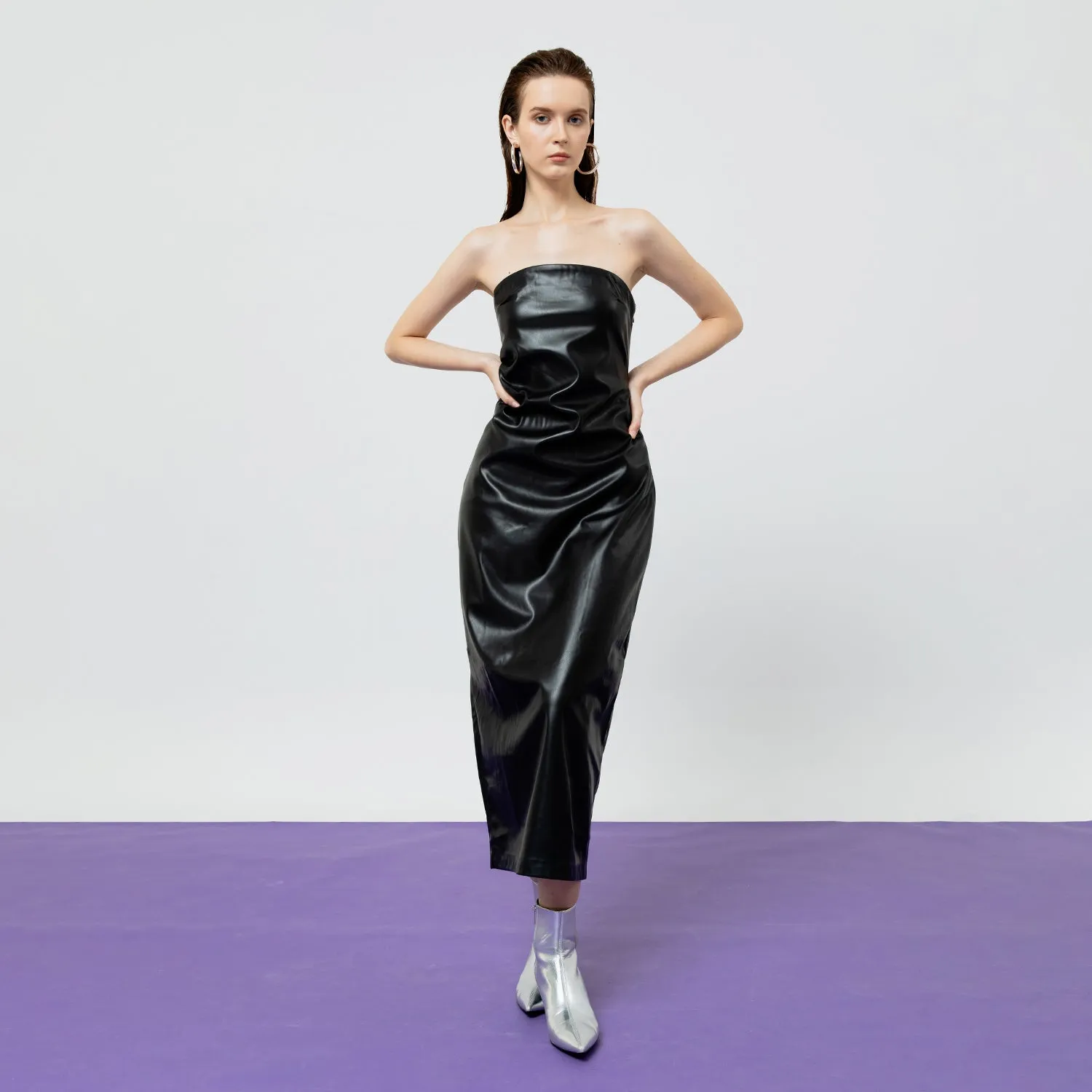 SIENNA LEATHER TUBE MIDI DRESS sold by Folklore Shop product image thumbnail 2
