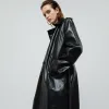 RAVEN LEATHER BLACK TRENCH COAT sold by Folklore Shop