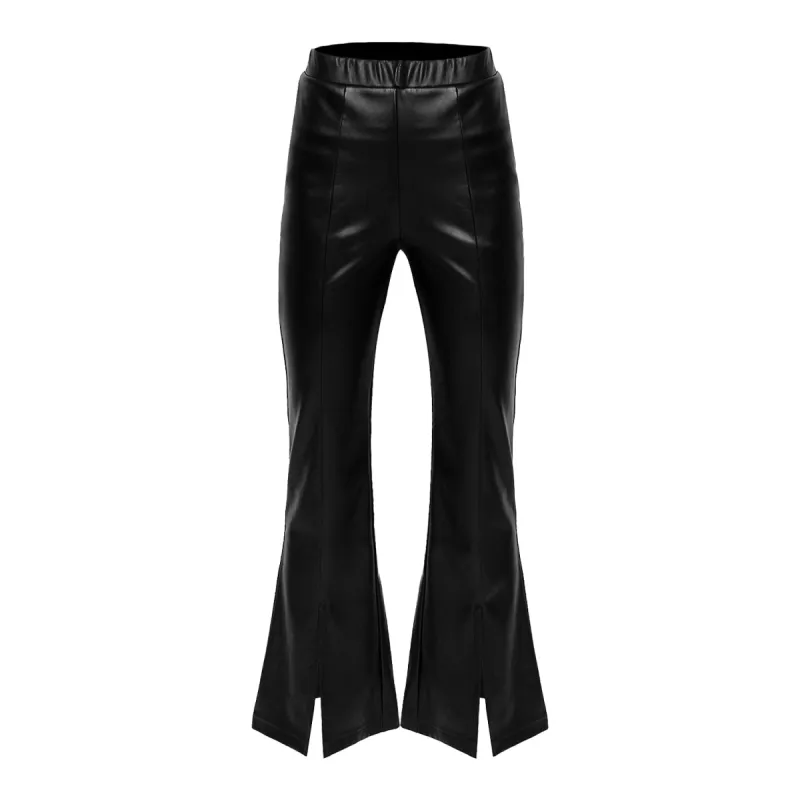NINA FLARED BLACK LEATHER PANTS sold by Folklore Shop