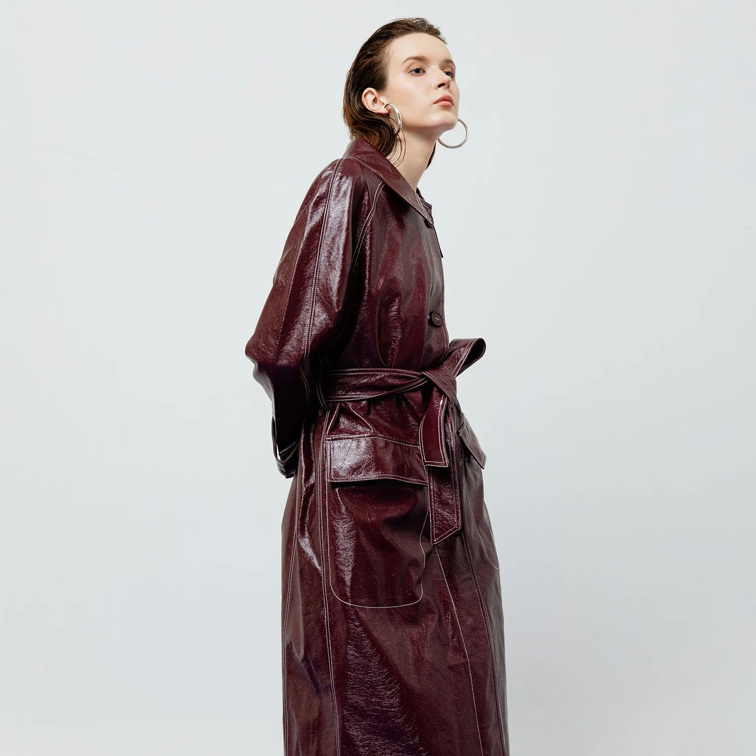 BRIA LEATHER TRENCH COAT sold by Folklore Shop product image thumbnail 4