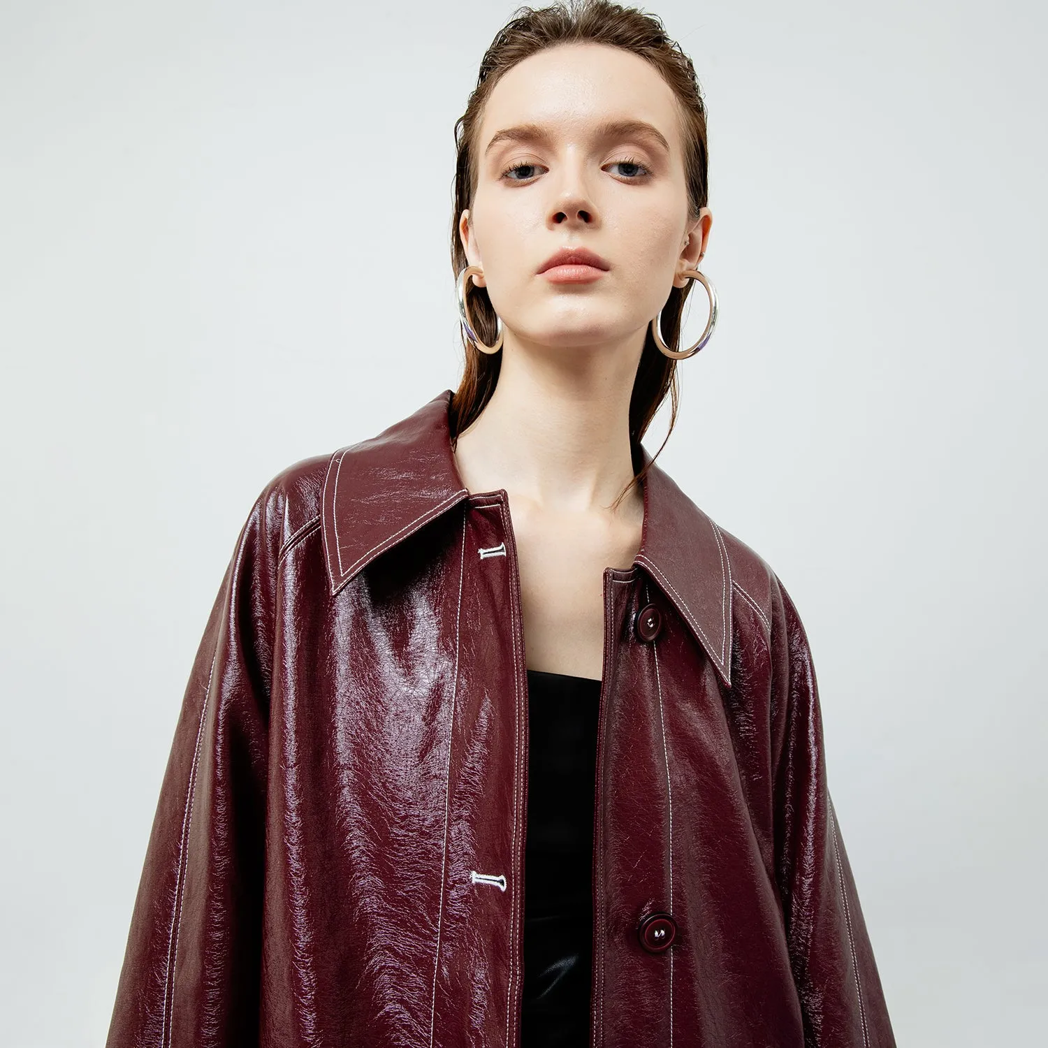 BRIA LEATHER TRENCH COAT sold by Folklore Shop product image thumbnail 5