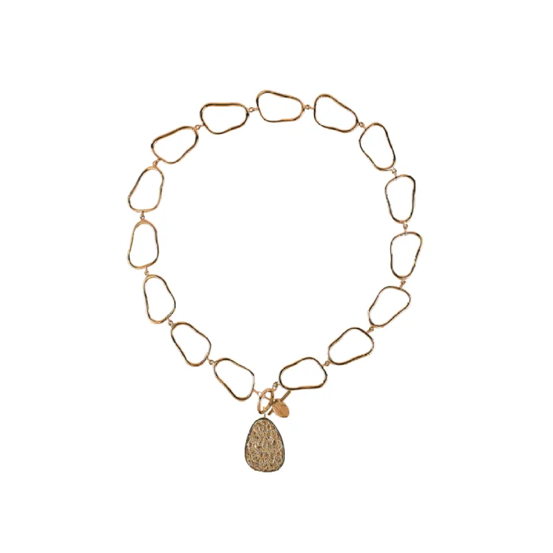 Elixir Gold/Green Statement Necklace sold by Folklore Shop