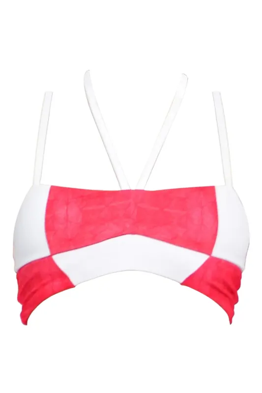 Massi bikini top with color-blocked tile pattern sold by Folklore Shop