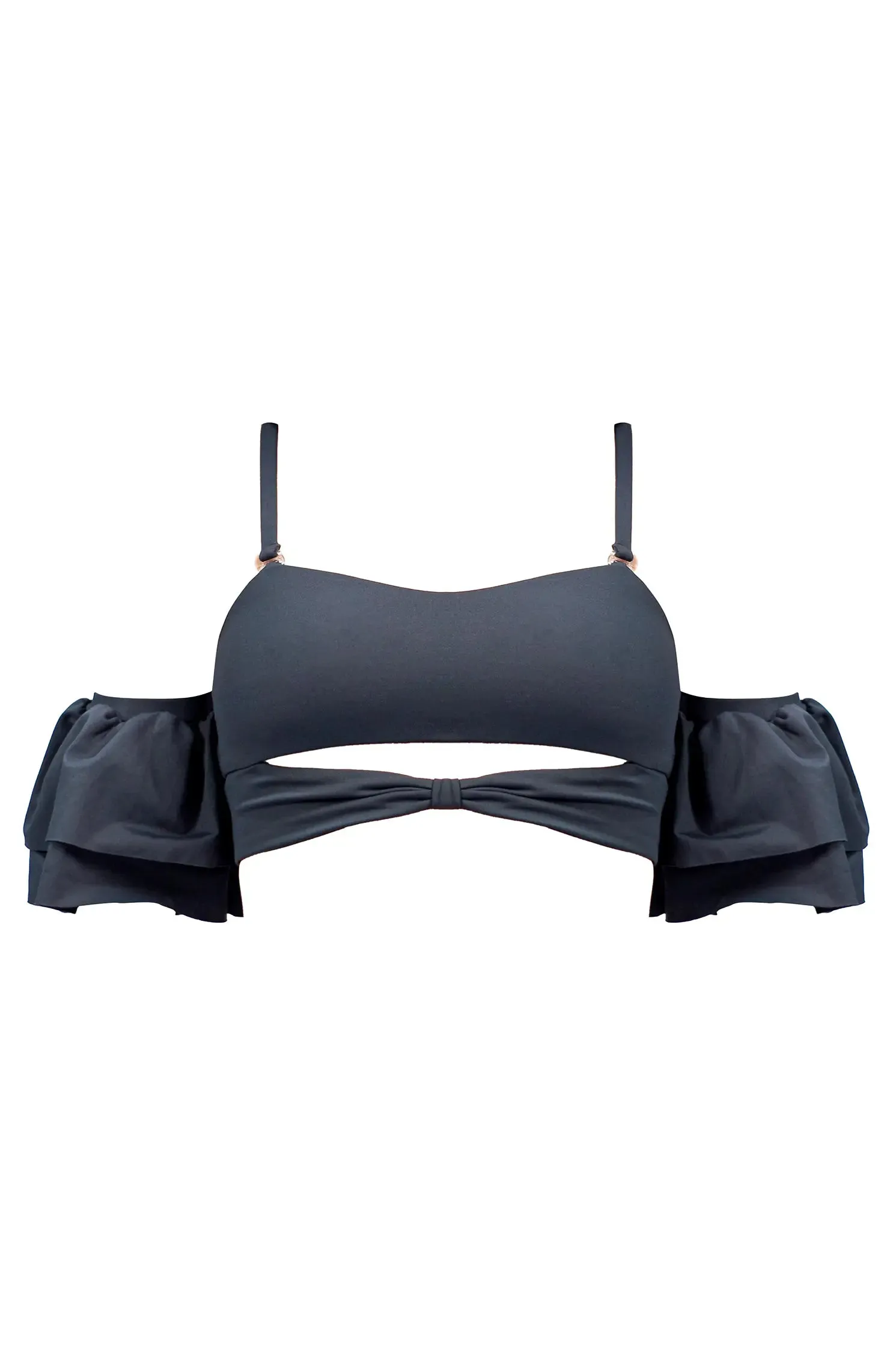Ty cutout bikini top with ruffle sleeves sold by Folklore Shop