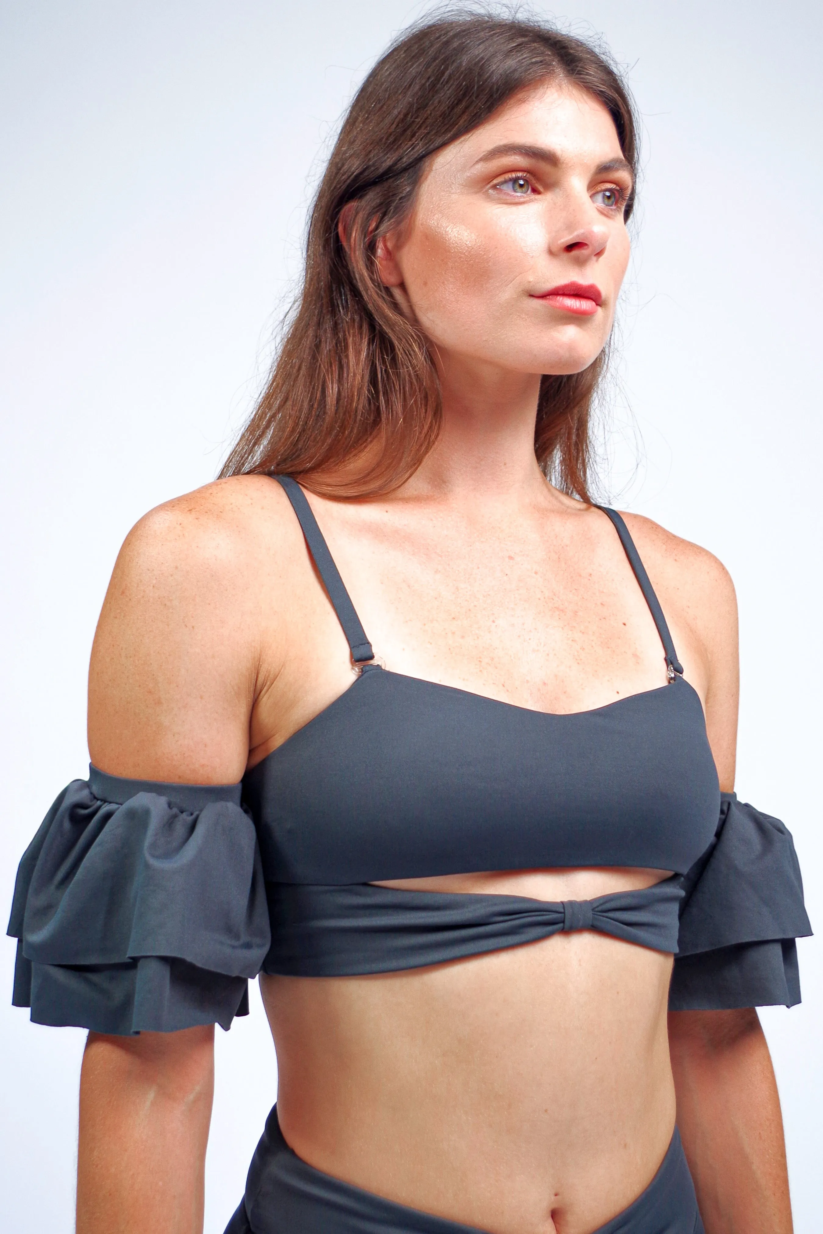 Ty cutout bikini top with ruffle sleeves sold by Folklore Shop product image thumbnail 2
