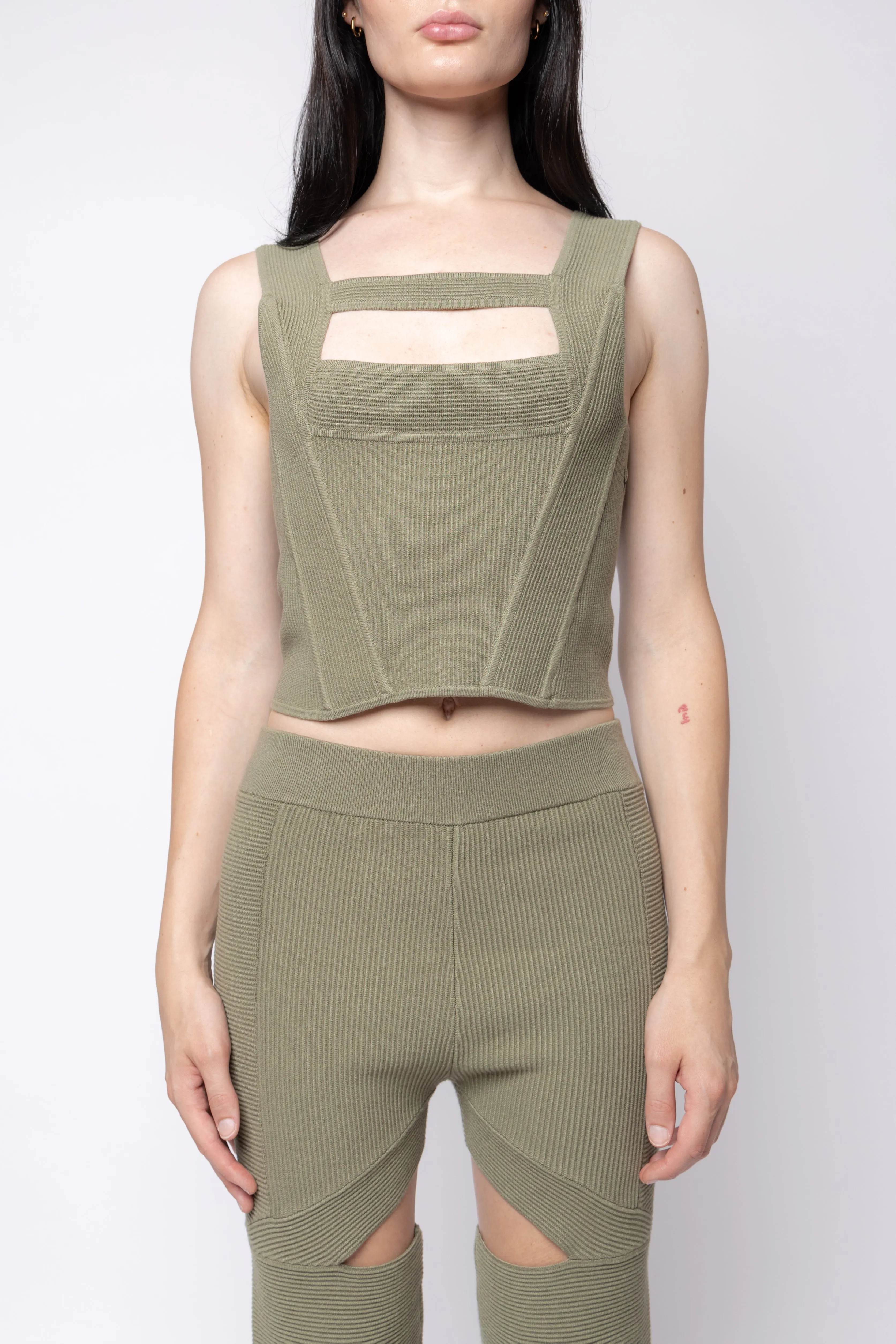 Ribbed Cut Out Panel Corsetry Top sold by Folklore Shop