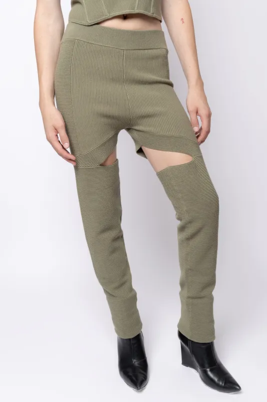 Ribbed Cut Out Panel Pants sold by Folklore Shop