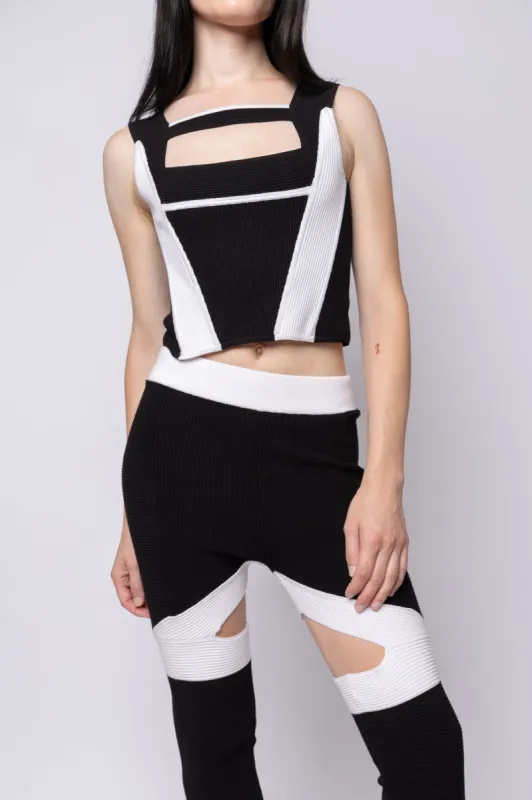 Ribbed Cut Out Panel Corsetry Top sold by Folklore Shop