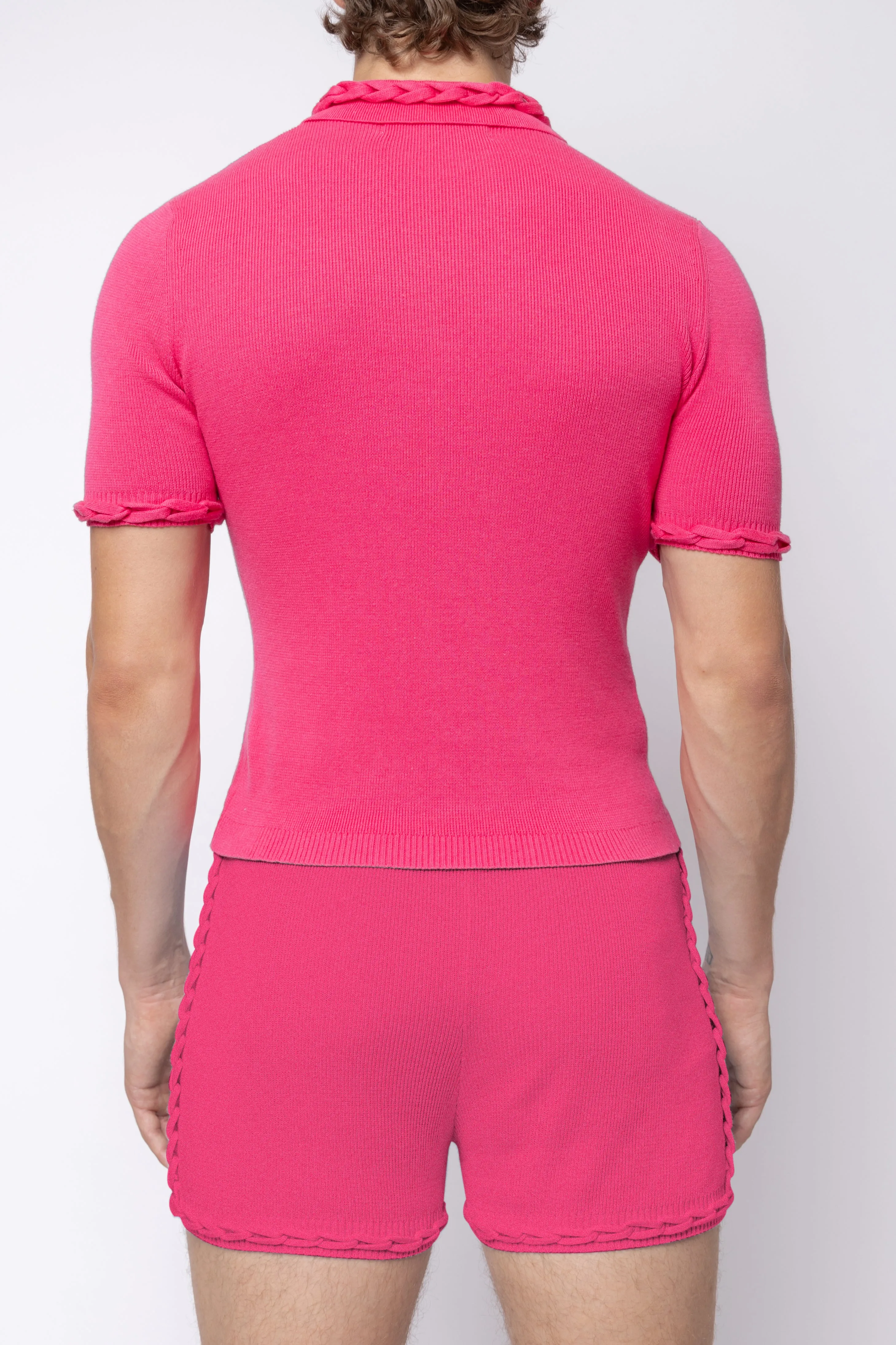 Chunky Chain Knitted Short Sleeve Collar Top sold by Folklore Shop product image thumbnail 3