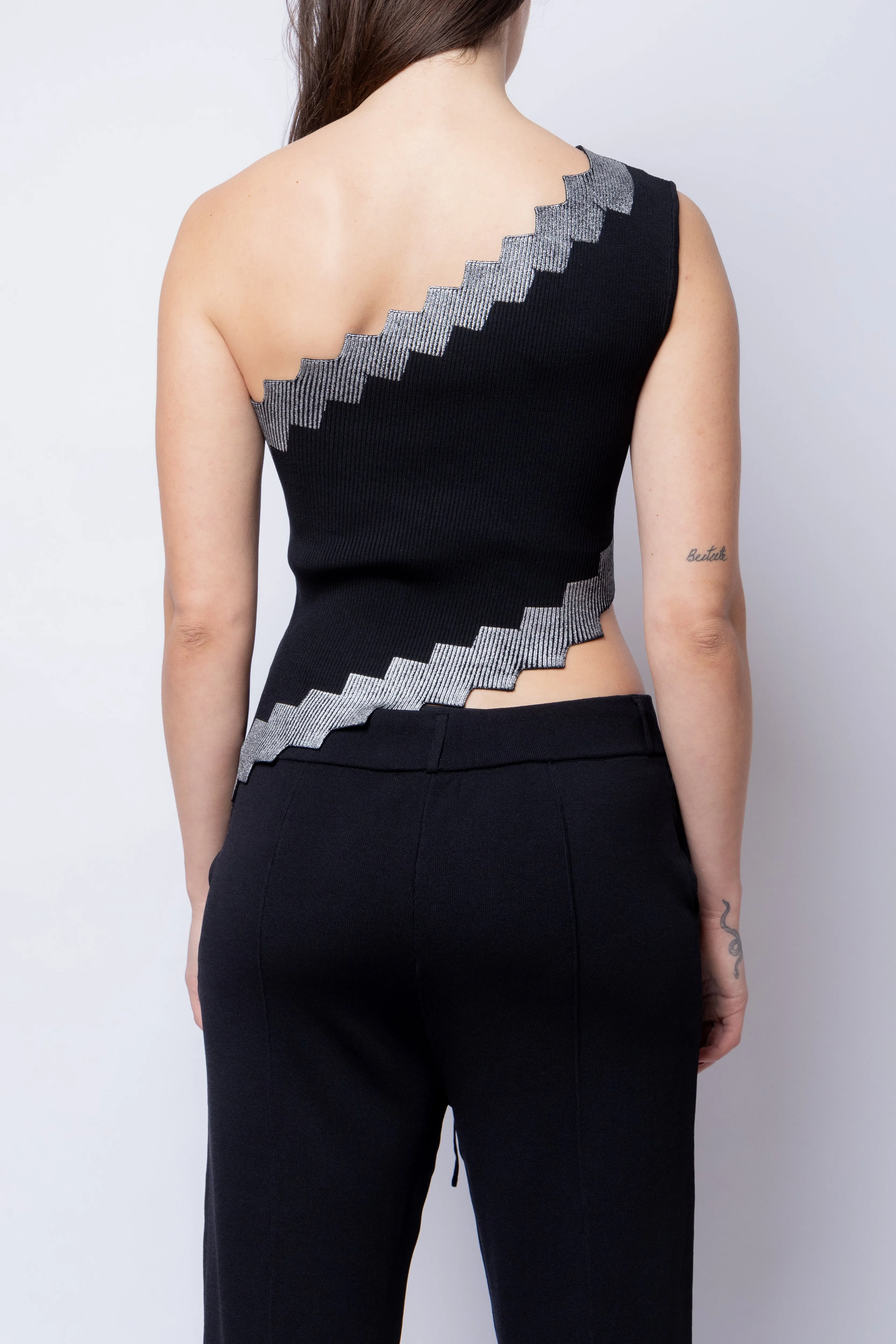 Asymmetrical Metallic Gear Tank sold by Folklore Shop product image thumbnail 3