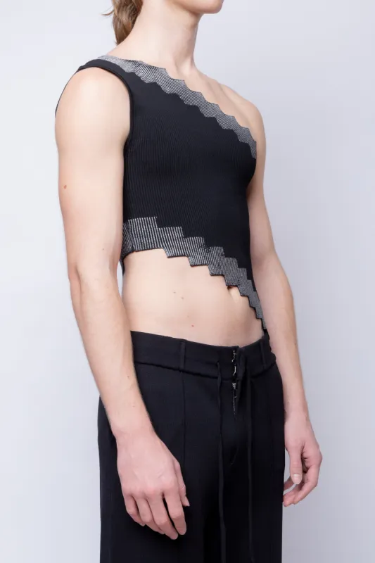 Asymmetrical Metallic Gear Tank sold by Folklore Shop
