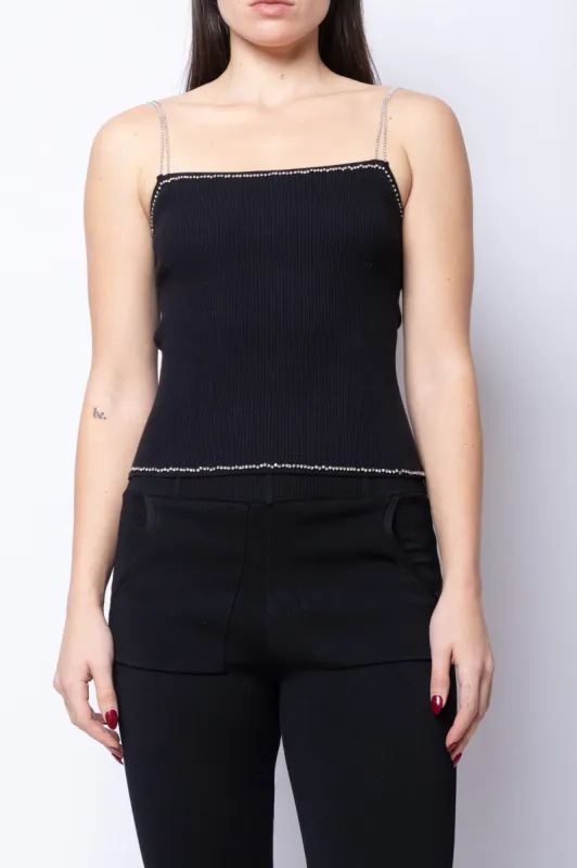 Rib Tank With Rhinestone Straps sold by Folklore Shop