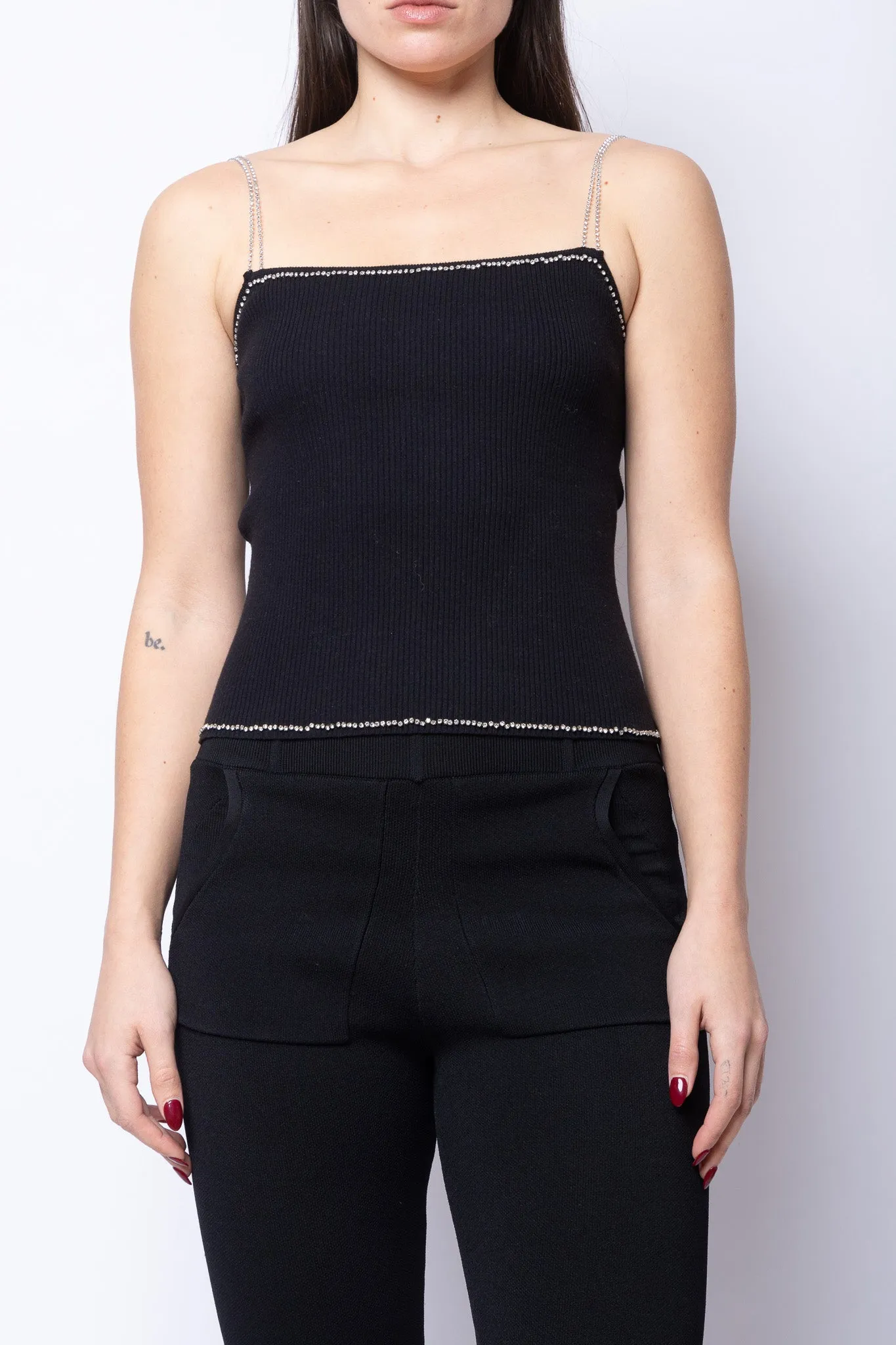 Rib Tank With Rhinestone Straps sold by Folklore Shop