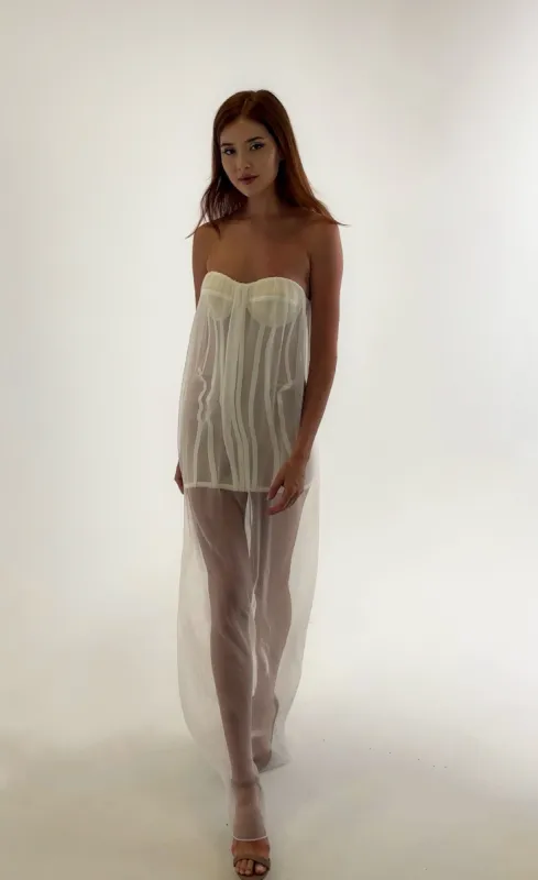 Divine Corset Dress With Sheer Overlay sold by Folklore Shop