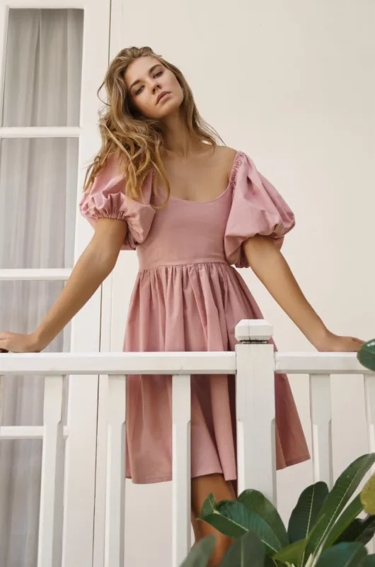 Strawberry Fields Puff Sleeve Mini - French Rose sold by Folklore Shop