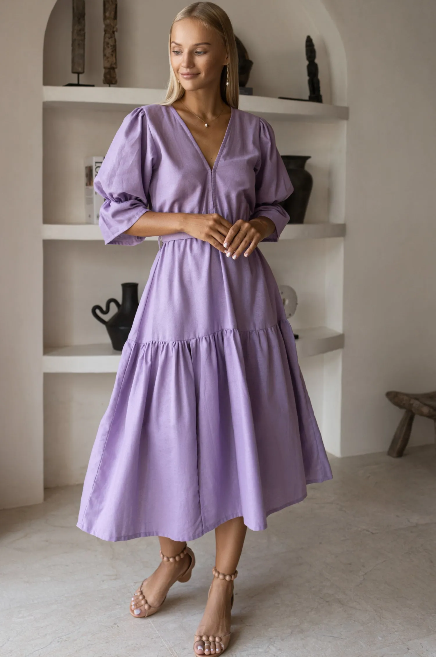 Peony Midi Dress - Lilac sold by Folklore Shop product image thumbnail 2