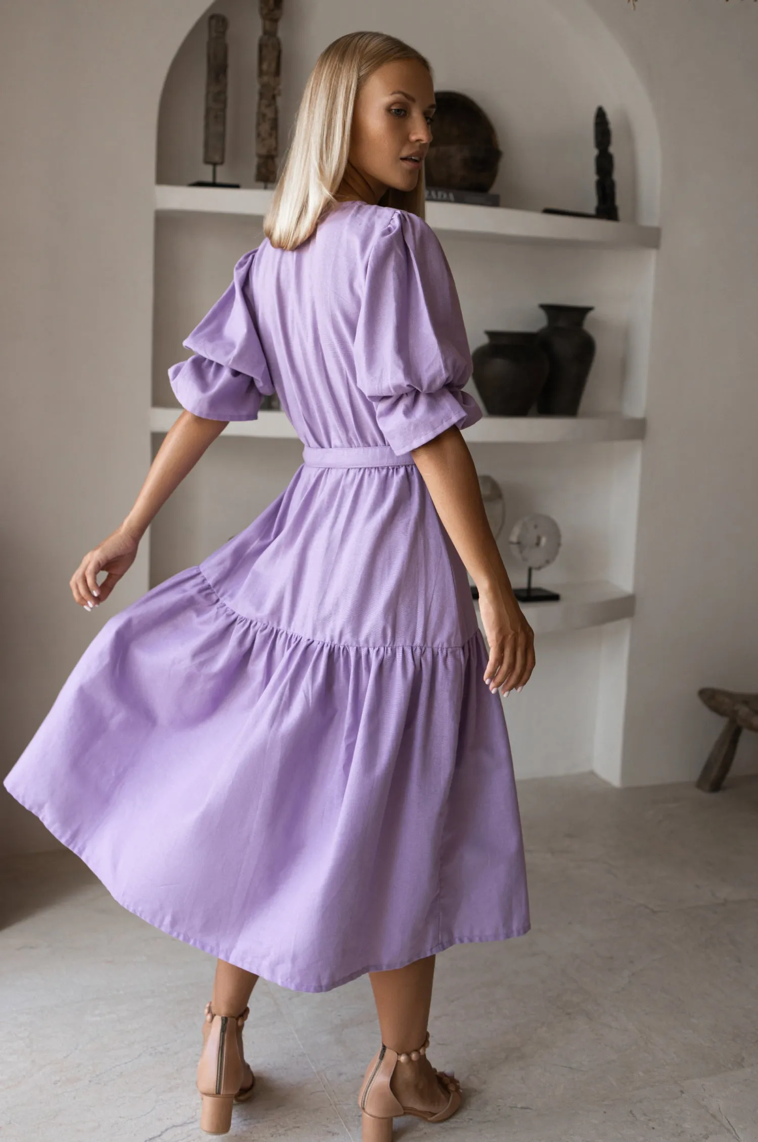 Peony Midi Dress - Lilac sold by Folklore Shop product image thumbnail 4