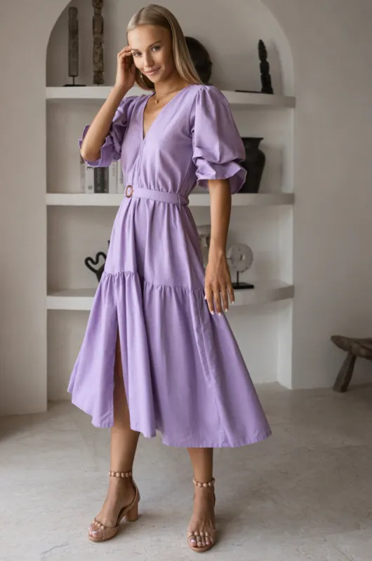 Peony Midi Dress - Lilac sold by Folklore Shop