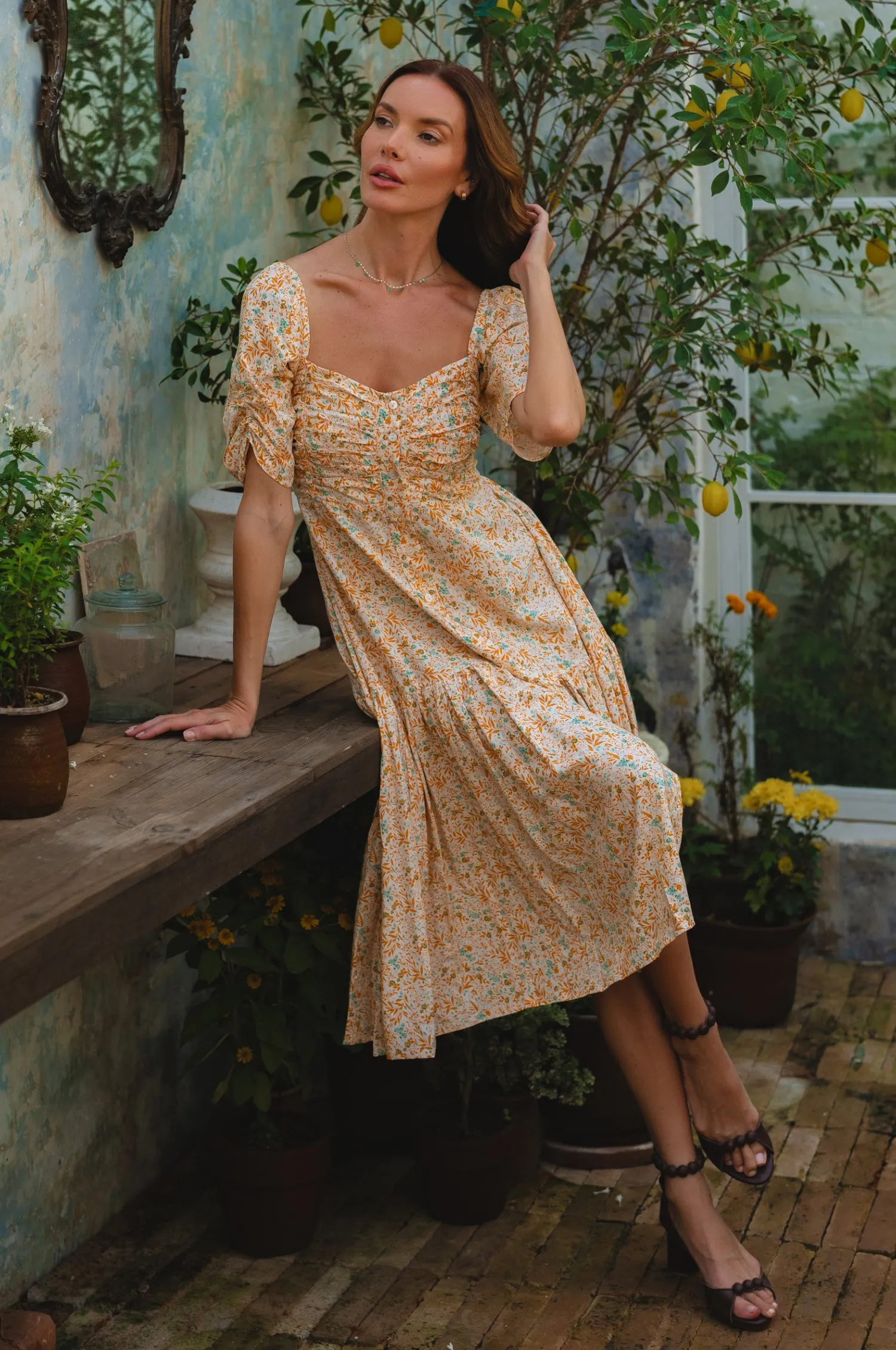 Lilit Midi Dress - Tuscan Sun sold by Folklore Shop product image thumbnail 3