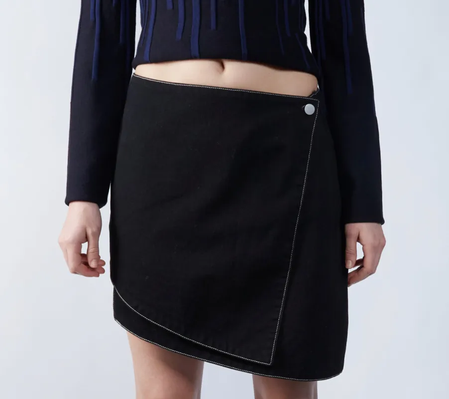 Asymmetry Jean Mini Skirt sold by Folklore Shop