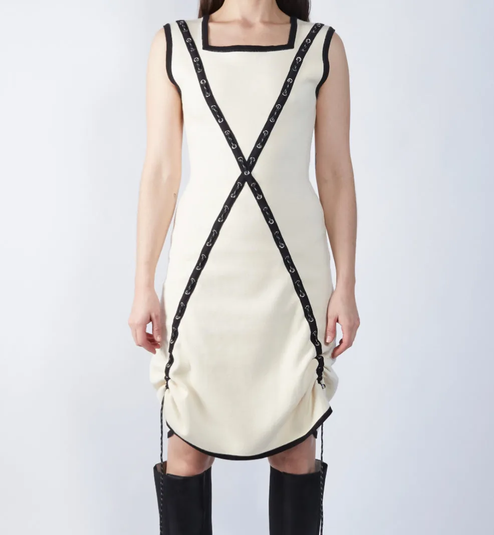 Grommet Cross Knit Dress sold by Folklore Shop
