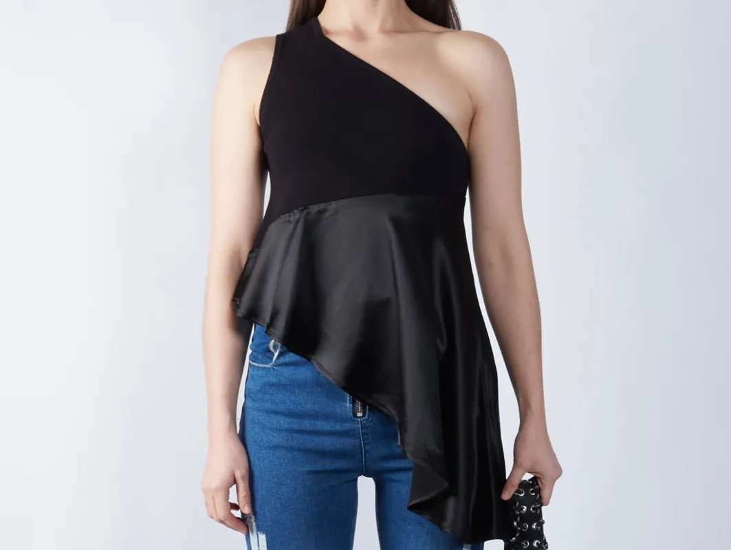 Knit/Satin Media Wave Top sold by Folklore Shop