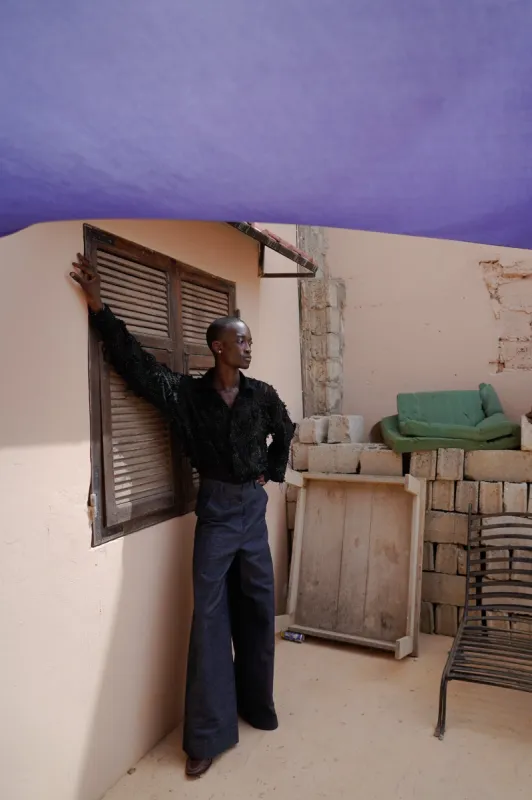 Denim 'Fatu' Palazzo Pants sold by Folklore Shop