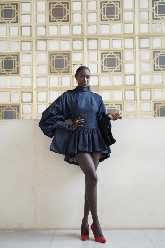 Denim Mini 'Kandi' Dress sold by Folklore Shop