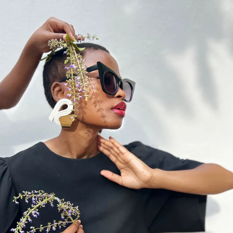 Evoke White Earrings sold by Folklore Shop