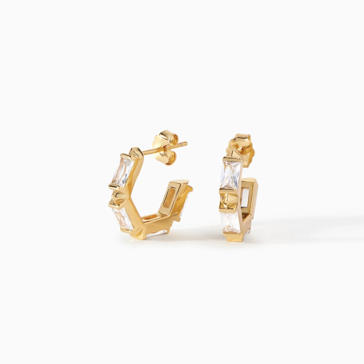 The Claire Hexagon Hoop Earrings - Huggie sold by Folklore Shop product image thumbnail 4