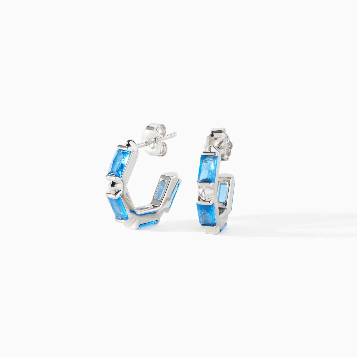 The Claire Hexagon Hoop Earrings - Huggie sold by Folklore Shop