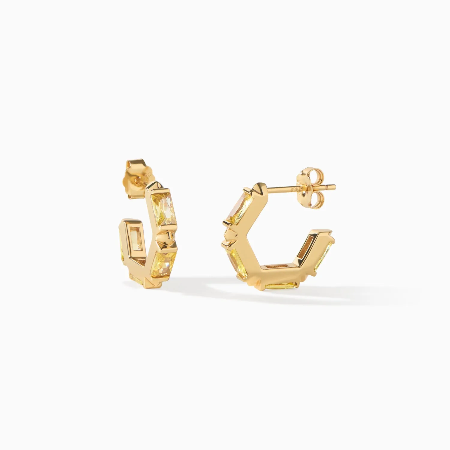 The Claire Hexagon Hoop Earrings - Huggie sold by Folklore Shop product image thumbnail 2