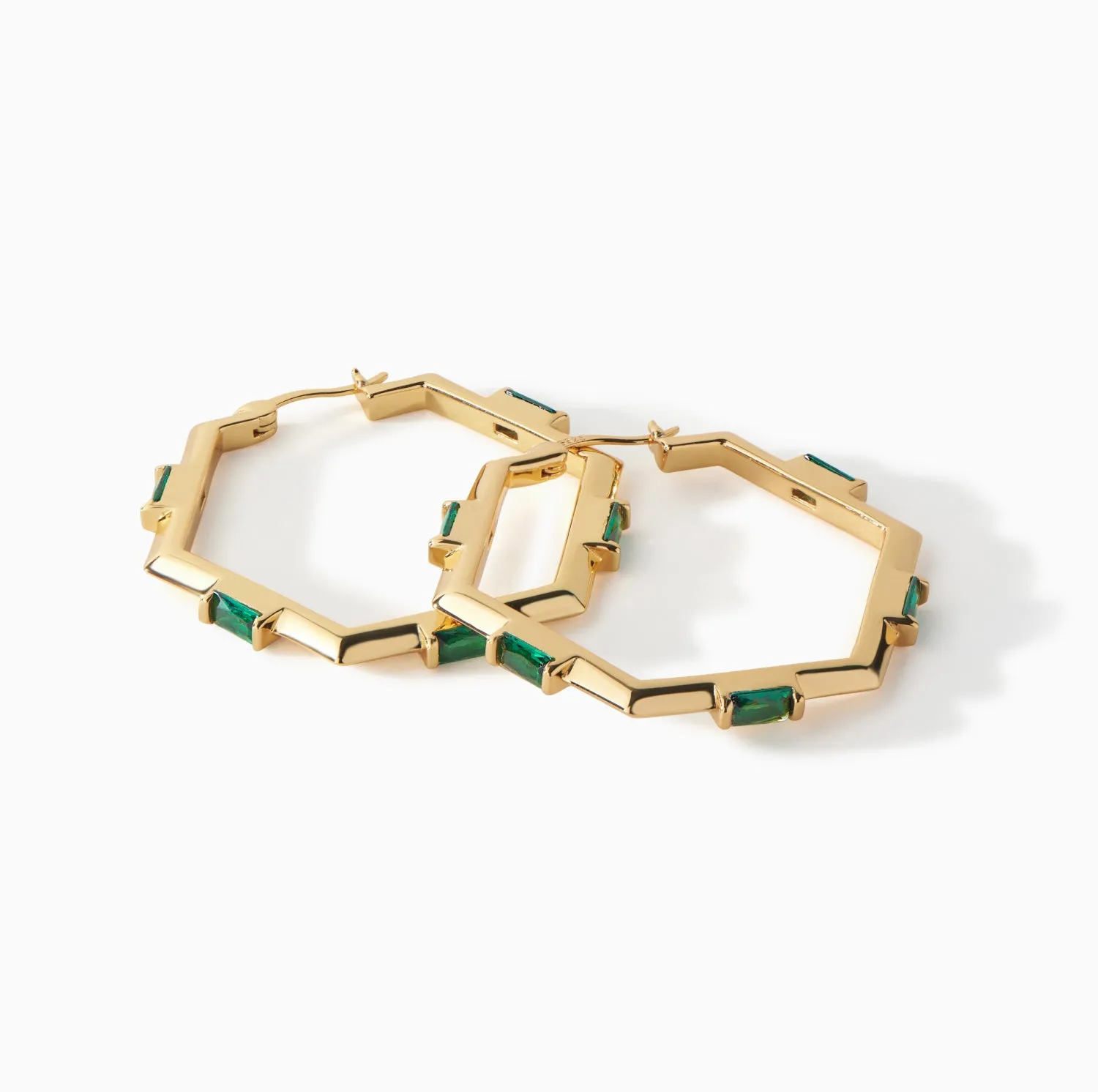 The Claire Hexagon Hoop Earrings - Medium sold by Folklore Shop