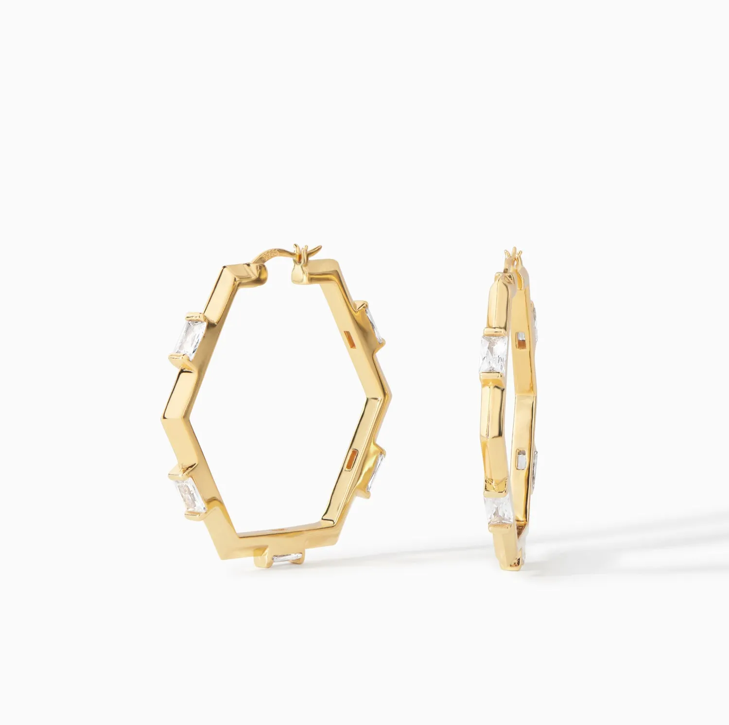 The Claire Hexagon Hoop Earrings - Medium sold by Folklore Shop product image thumbnail 4