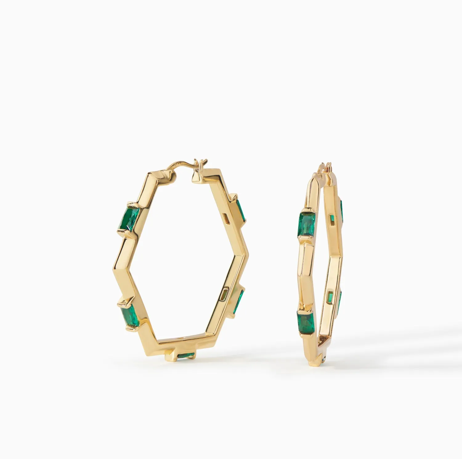 The Claire Hexagon Hoop Earrings - Medium sold by Folklore Shop product image thumbnail 2