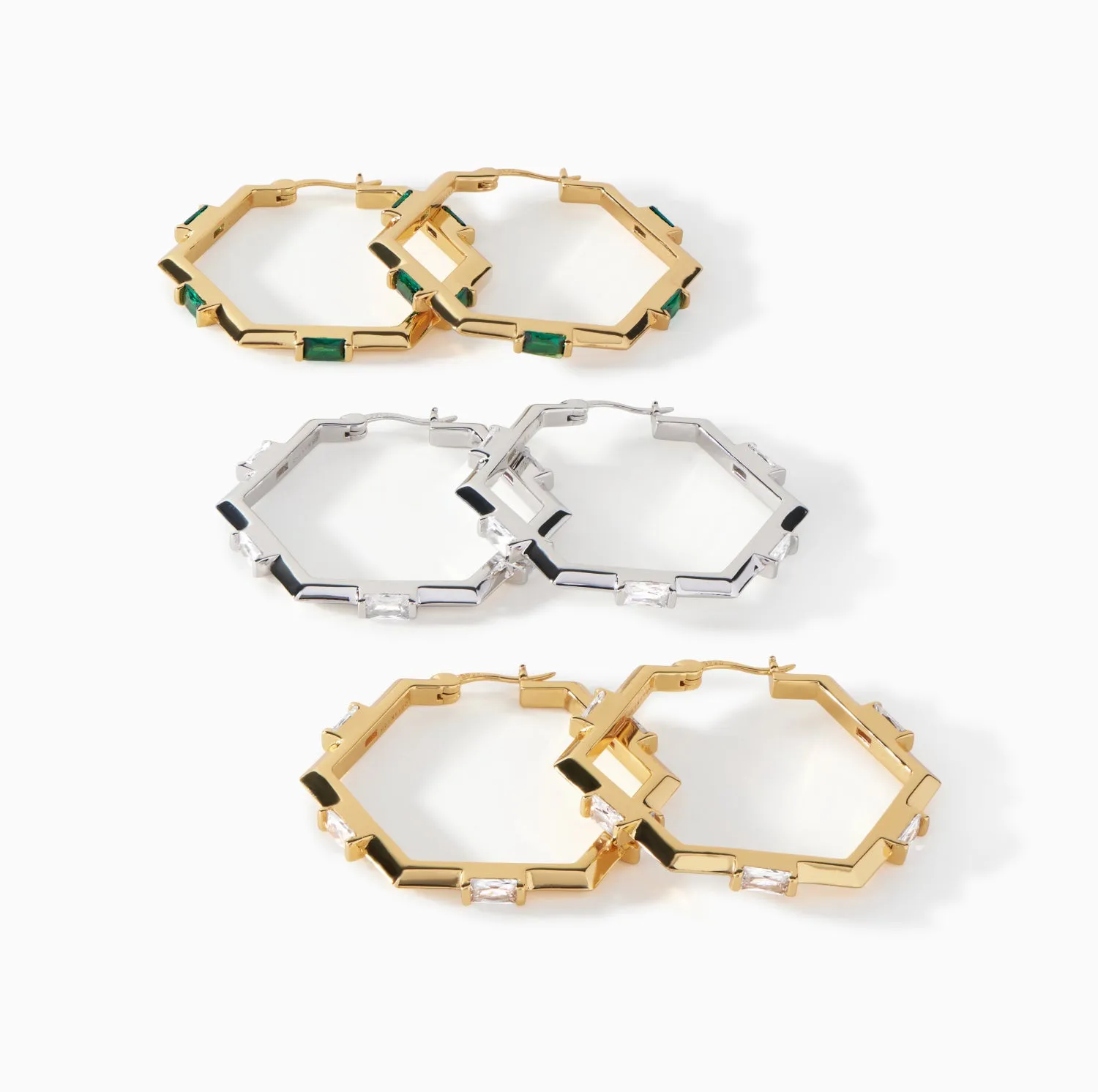 The Claire Hexagon Hoop Earrings - Medium sold by Folklore Shop product image thumbnail 3