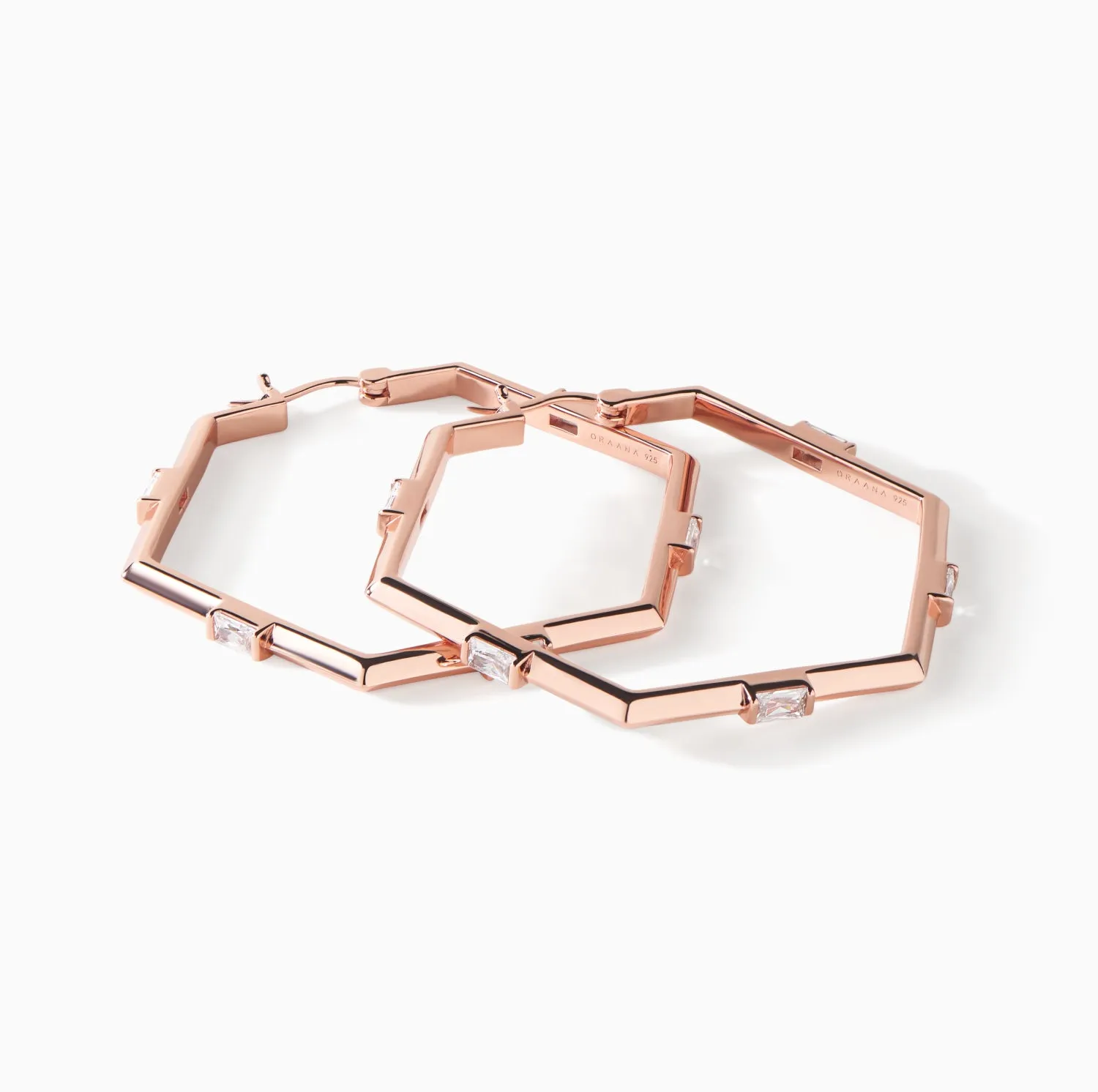 The Claire Hexagon Hoop Earrings - Large sold by Folklore Shop