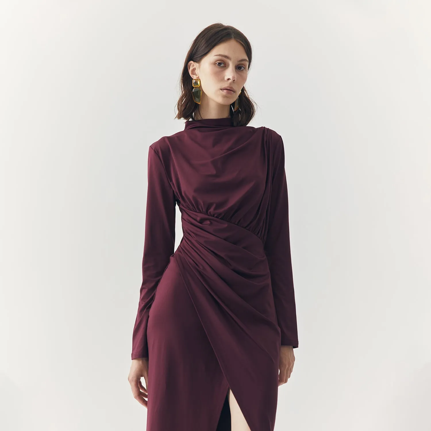 SELENE PLUM SLIT MAXI DRESS sold by Folklore Shop product image thumbnail 3